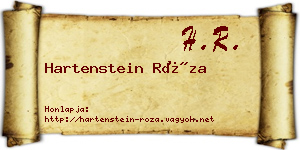 Hartenstein Róza névjegykártya